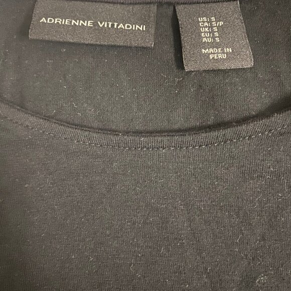 Adrienne Vittadini Black Modal Stretch Scoop Neck Tee | Size S - Picture 6 of 7